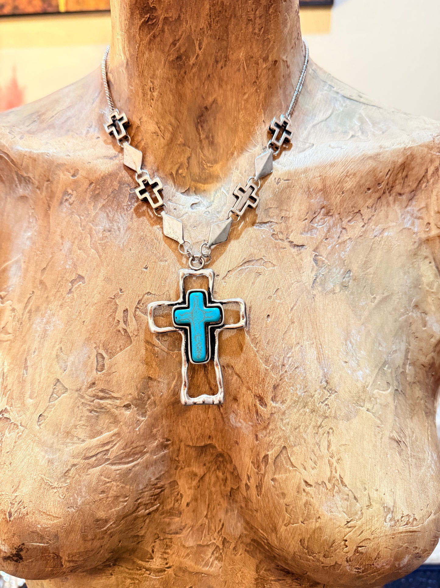 Rustic Turquoise Cross