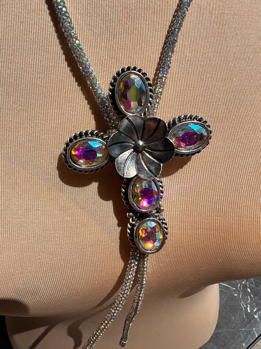 Cross Boho Cowgirl Rhinestone Bolo