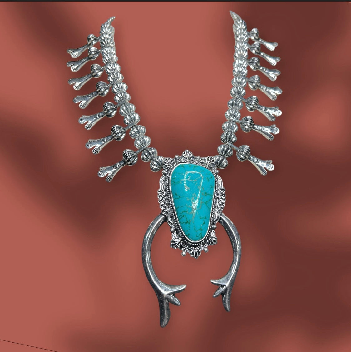Boho Squash Blossom Statement Necklace