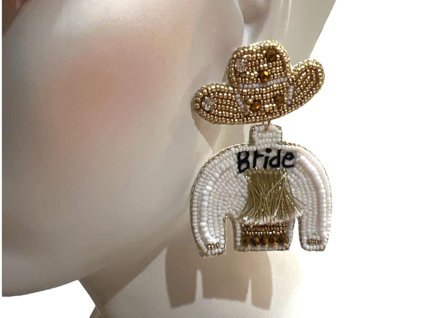 BRIDE Beaded Cowgirl Jacket & Silver Hat Earring - ALEXISMONROE DESIGNS