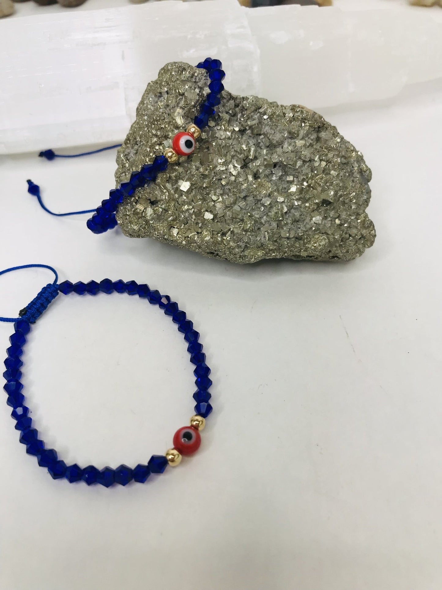 Glass Red Evil Eye String Bracelet Men or Woman Block Negative Energy Black String Macrame Adjustable Good luck Bracelet Evil Eye Protection - Boho Cowgirlz Boutique
