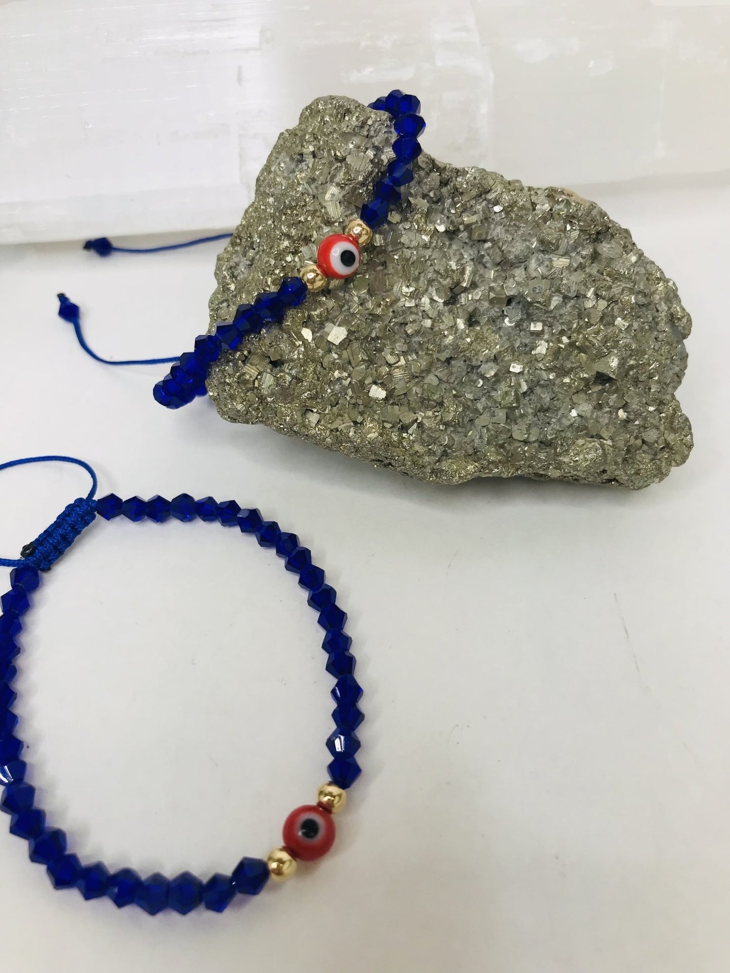 Glass Red Evil Eye String Bracelet Men or Woman Block Negative Energy Black String Macrame Adjustable Good luck Bracelet Evil Eye Protection - Boho Cowgirlz Boutique