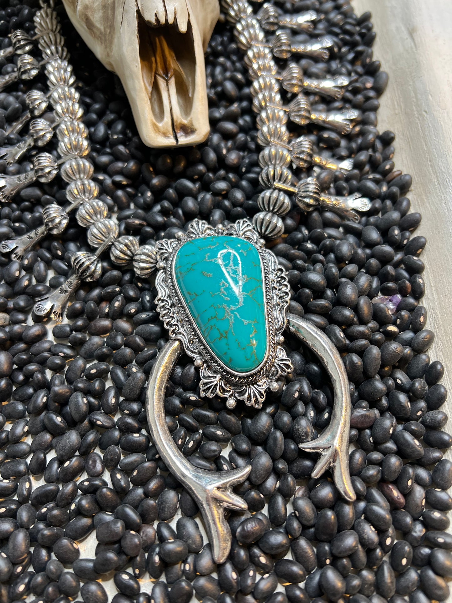 Boho Squash Blossom Statement Necklace