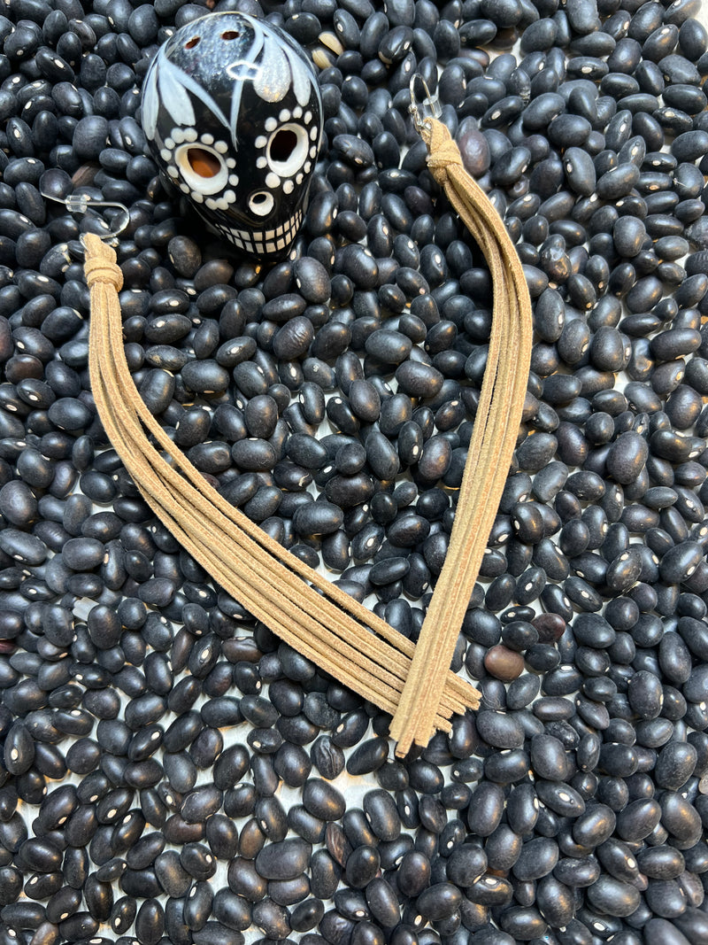 Turquoise Leather Fringe Necklace