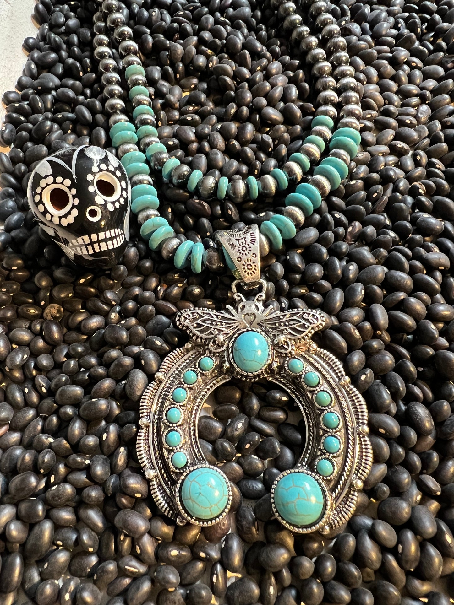 Squash Blossom Butterfly Necklace