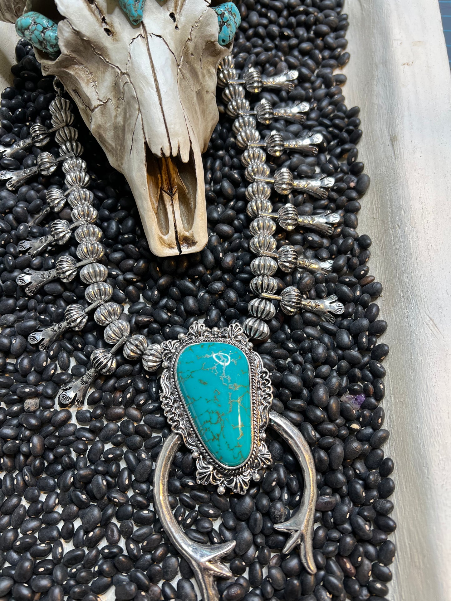 Boho Squash Blossom Statement Necklace