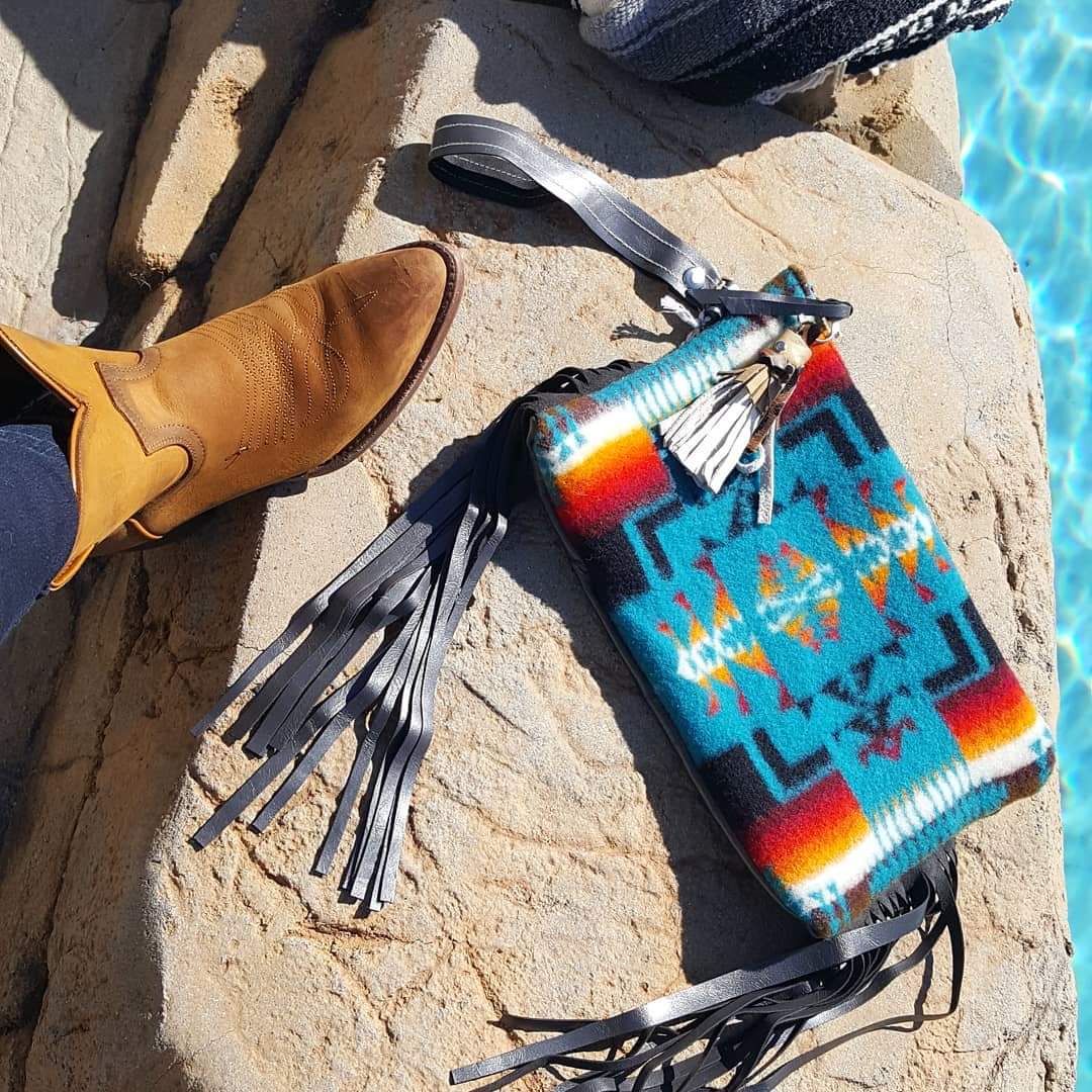 Pendleton Clutch, El Paso Sky Heritage Clutch, Pendleton Wristlet, Pendleton Purse - Boho Cowgirlz Boutique