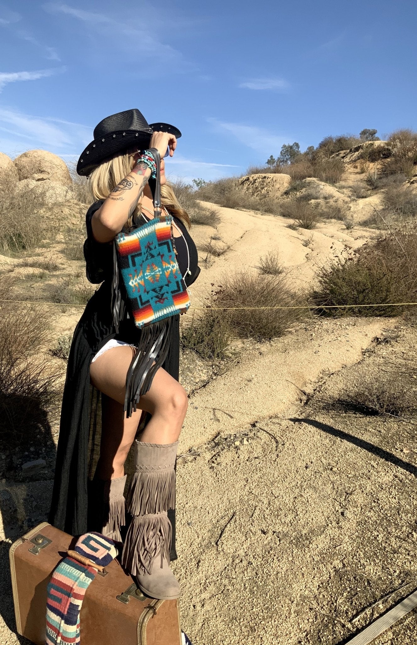 Pendleton Clutch, El Paso Sky Heritage Clutch, Pendleton Wristlet, Pendleton Purse - Boho Cowgirlz Boutique