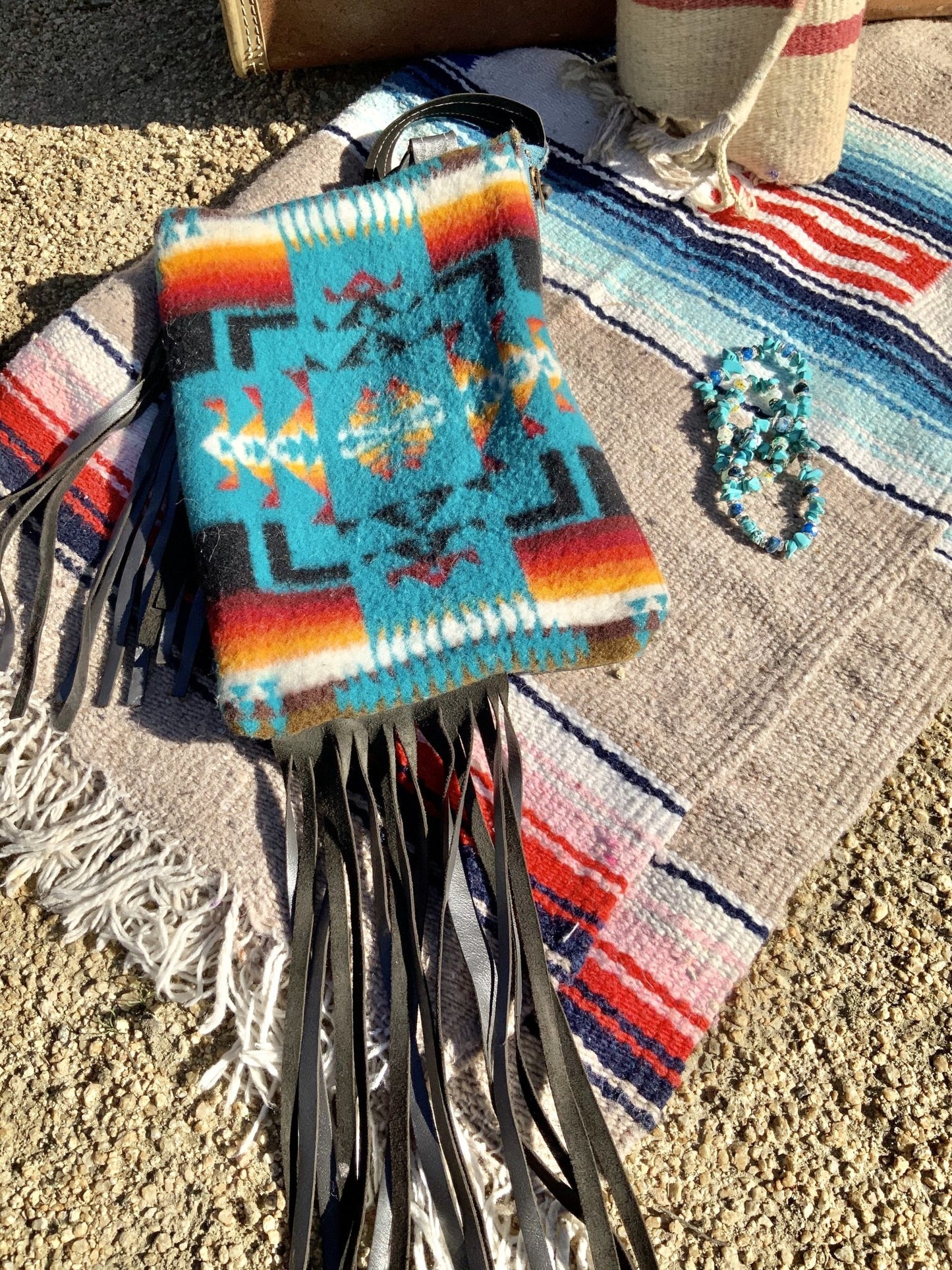 Pendleton Clutch, El Paso Sky Heritage Clutch, Pendleton Wristlet, Pendleton Purse - Boho Cowgirlz Boutique