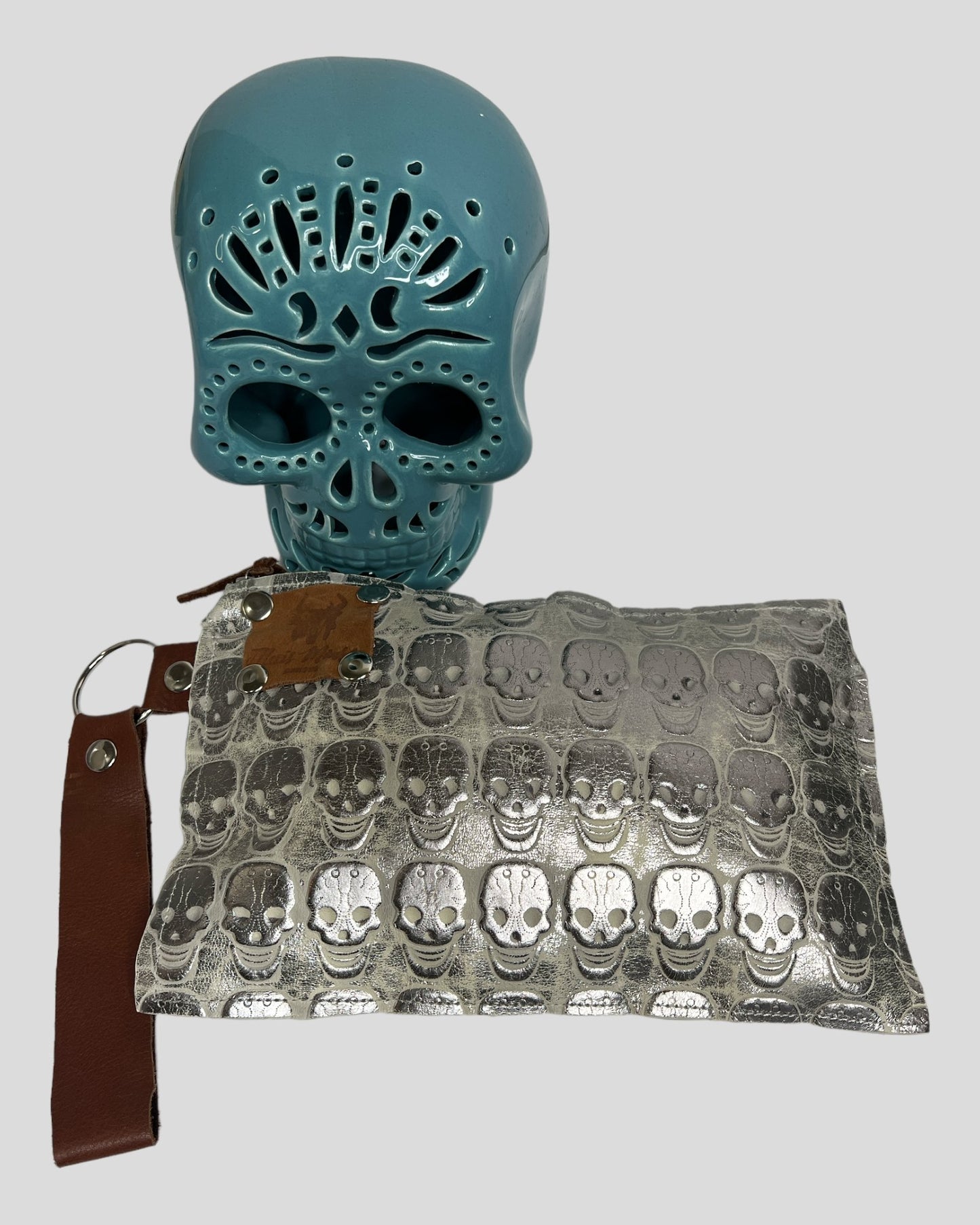 Queen Calavera Embossed Clutch - ALEXISMONROE DESIGNS