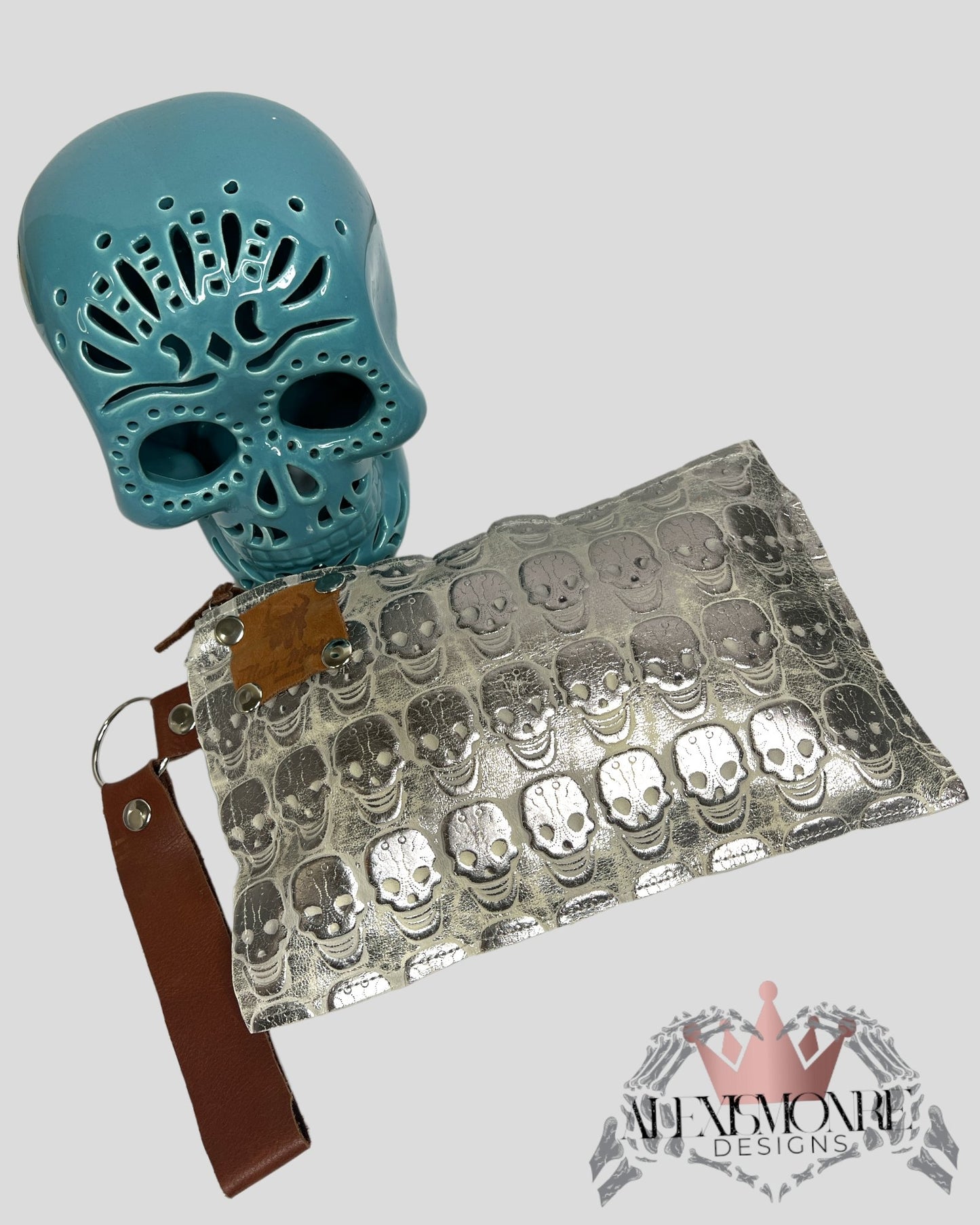 Queen Calavera Embossed Clutch - ALEXISMONROE DESIGNS