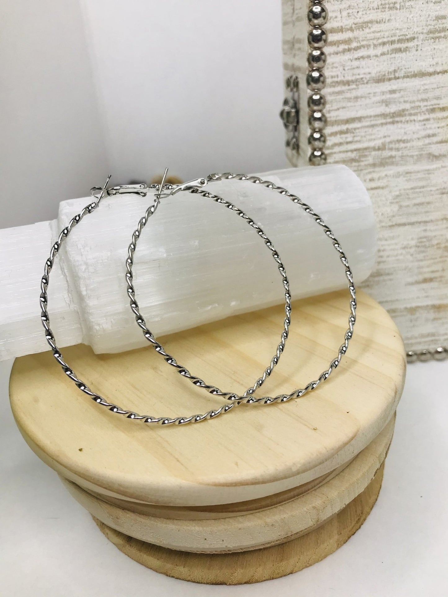 Swirl Hoop Earring, Plated Stainless Steel Rounded Tube Hoop Earrings - Boho Cowgirlz Boutique