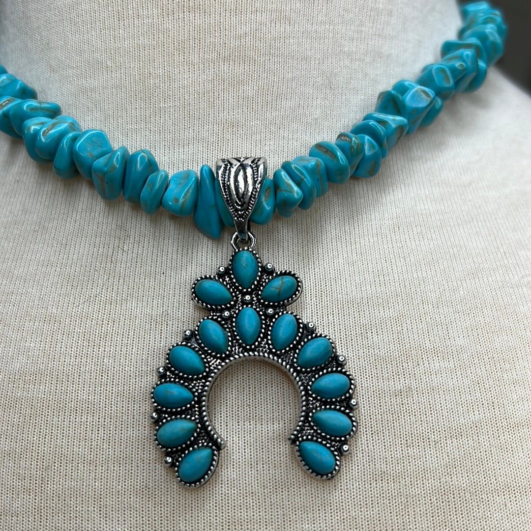 Turquoise Blossom Choker - ALEXISMONROE DESIGNS