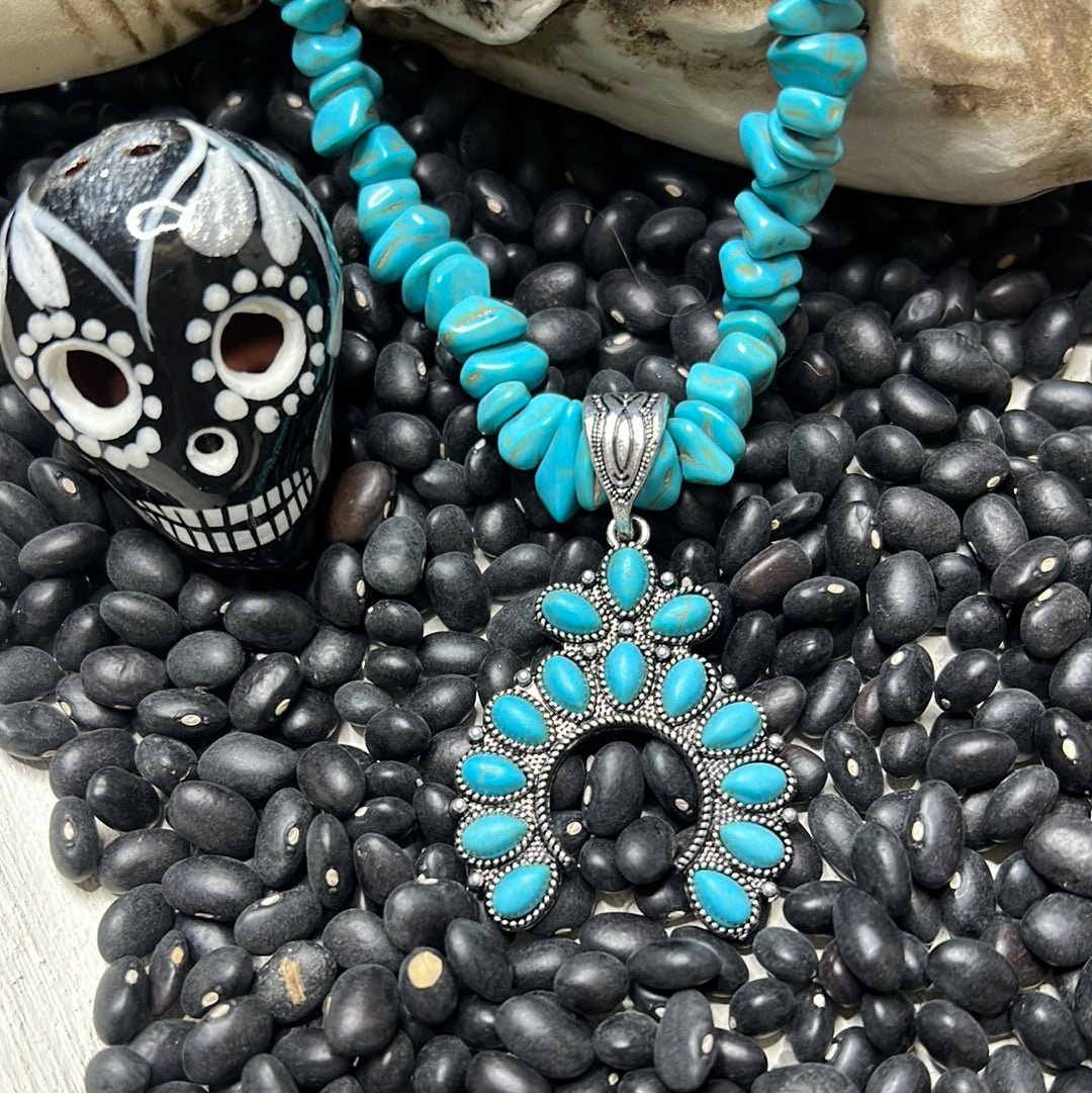 Turquoise Blossom Choker - ALEXISMONROE DESIGNS
