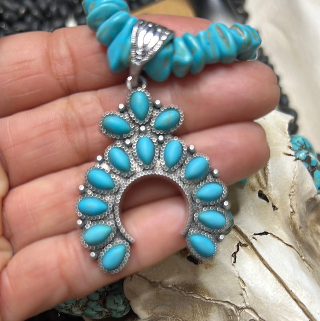 Turquoise Blossom Choker - ALEXISMONROE DESIGNS