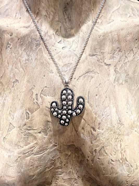 Western Cactus Bubbled Necklace