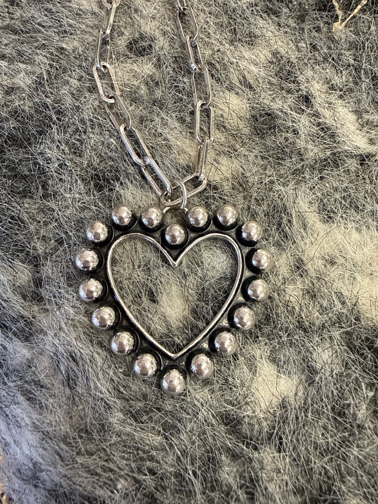 Open Heart Bubble Heart Pendant