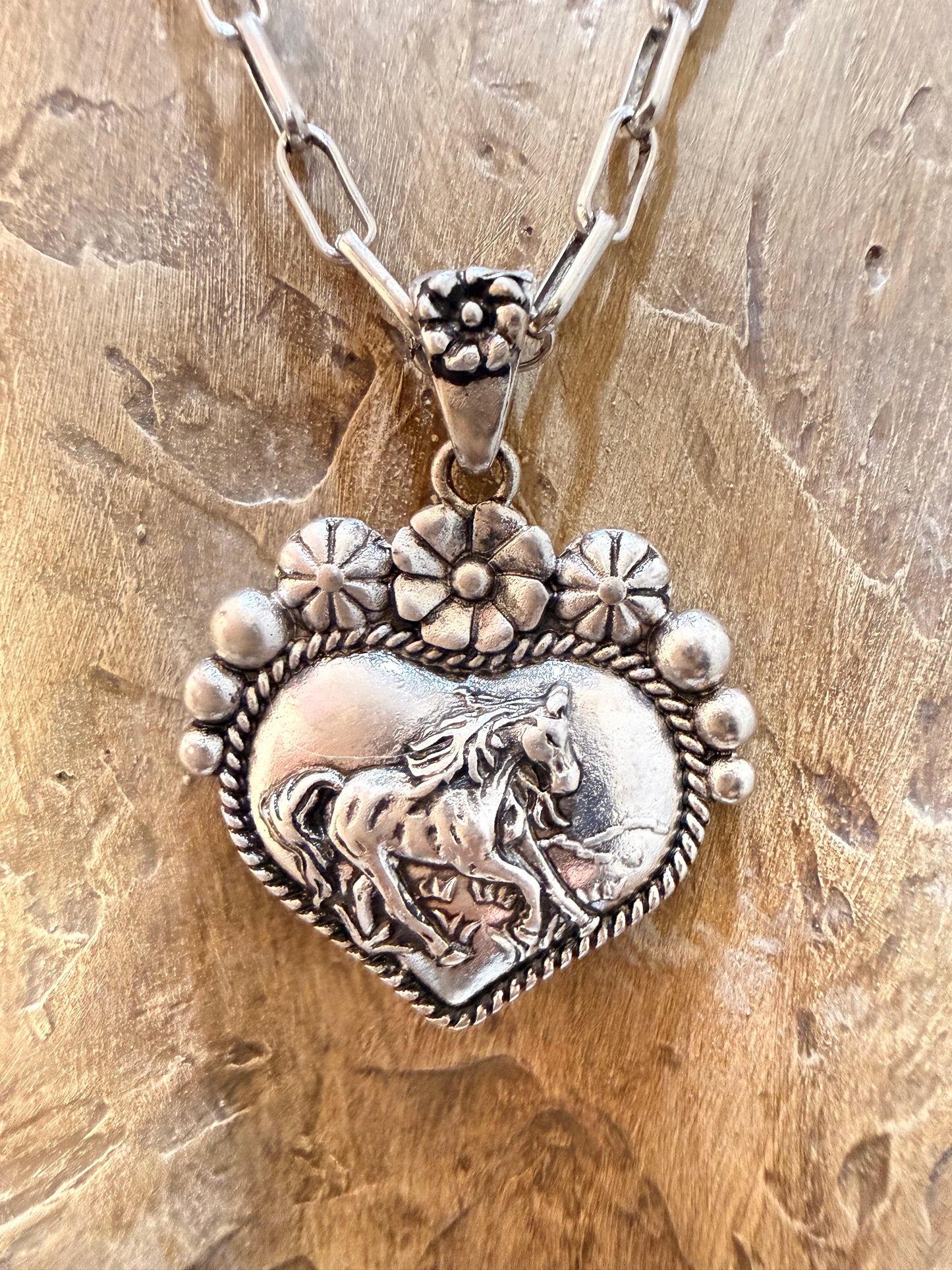 Vaquera Horse Heart Pendant