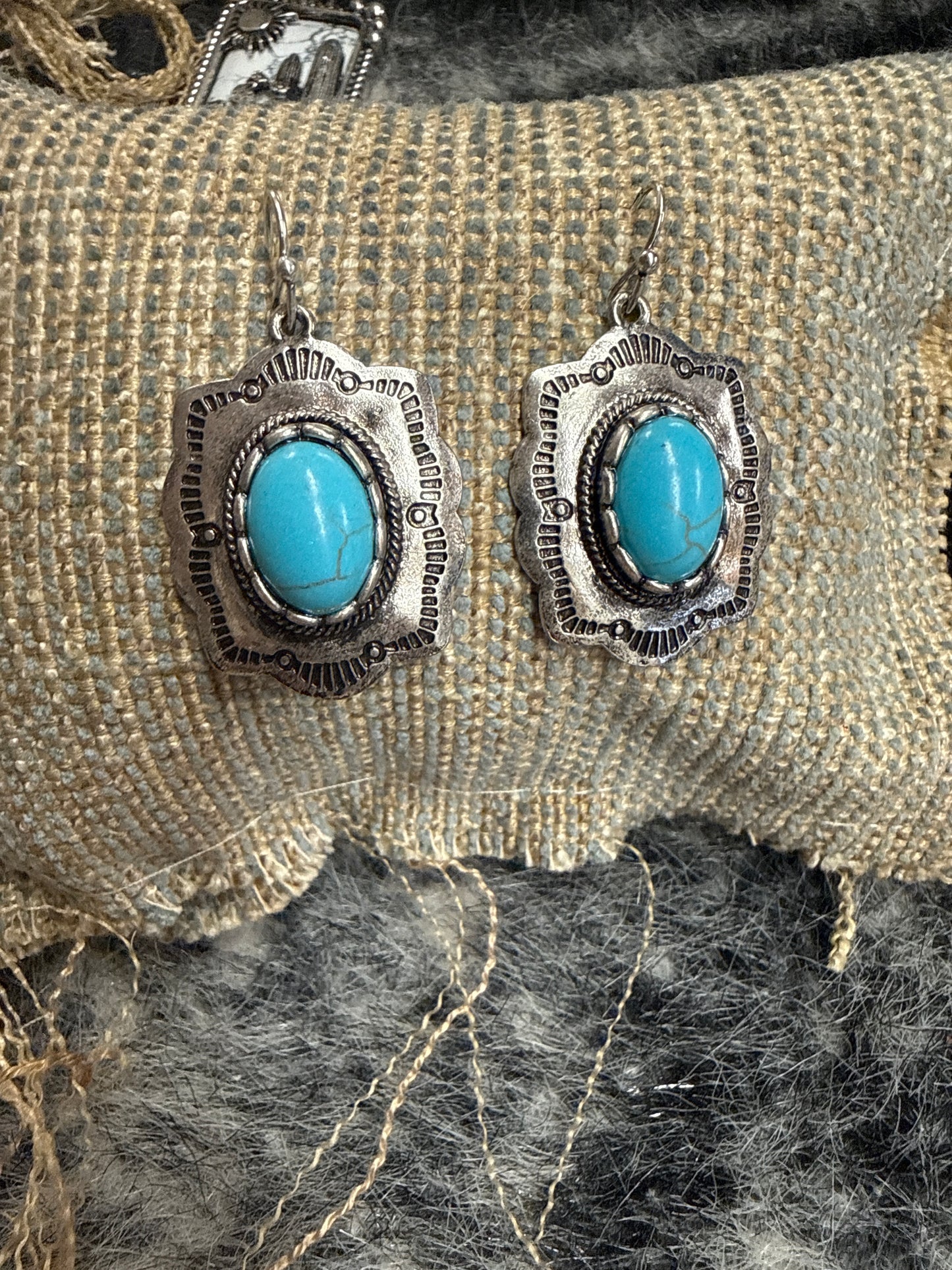 Shadow Box Turquoise Inspired Earring