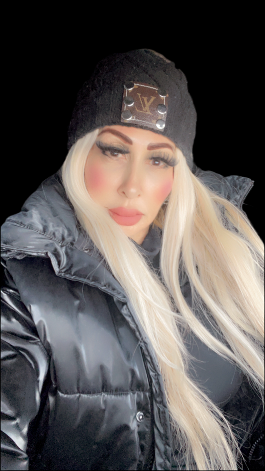 LV Repurposed Pom-Fur  Beanie