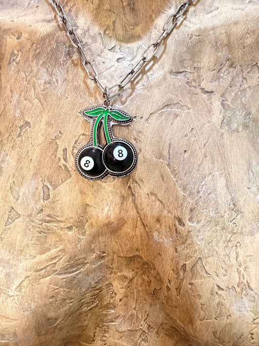 Cherry 8 Ball Necklace