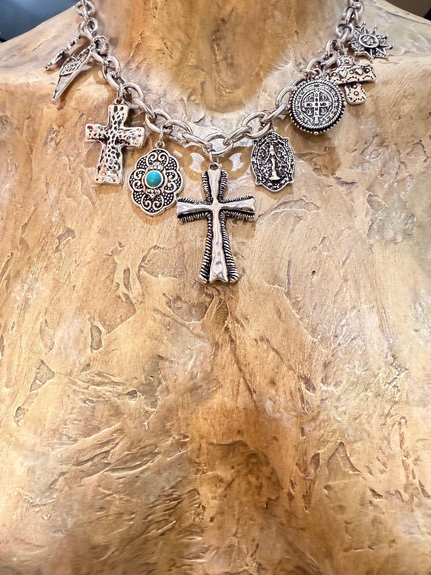 Divinely Protected Cross Charm Necklace