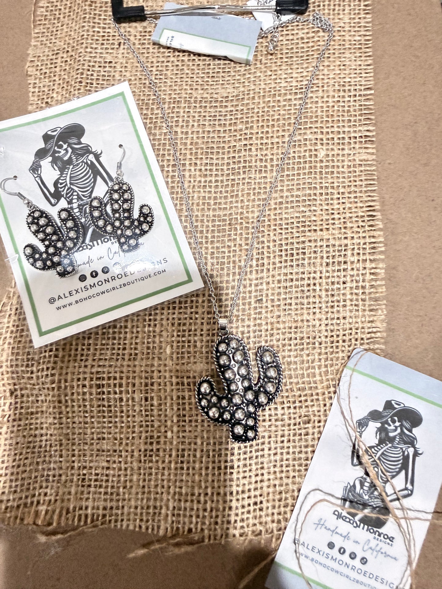 Western Cactus Bubbled Necklace