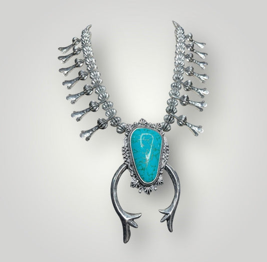 Boho Squash Blossom Statement Necklace