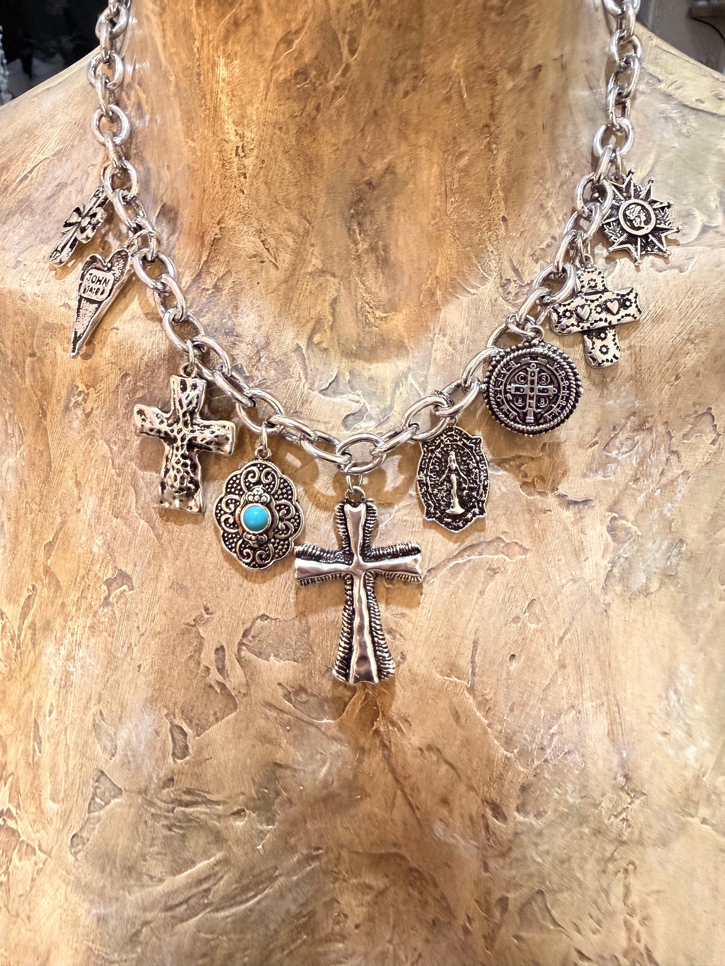 Divinely Protected Cross Charm Necklace