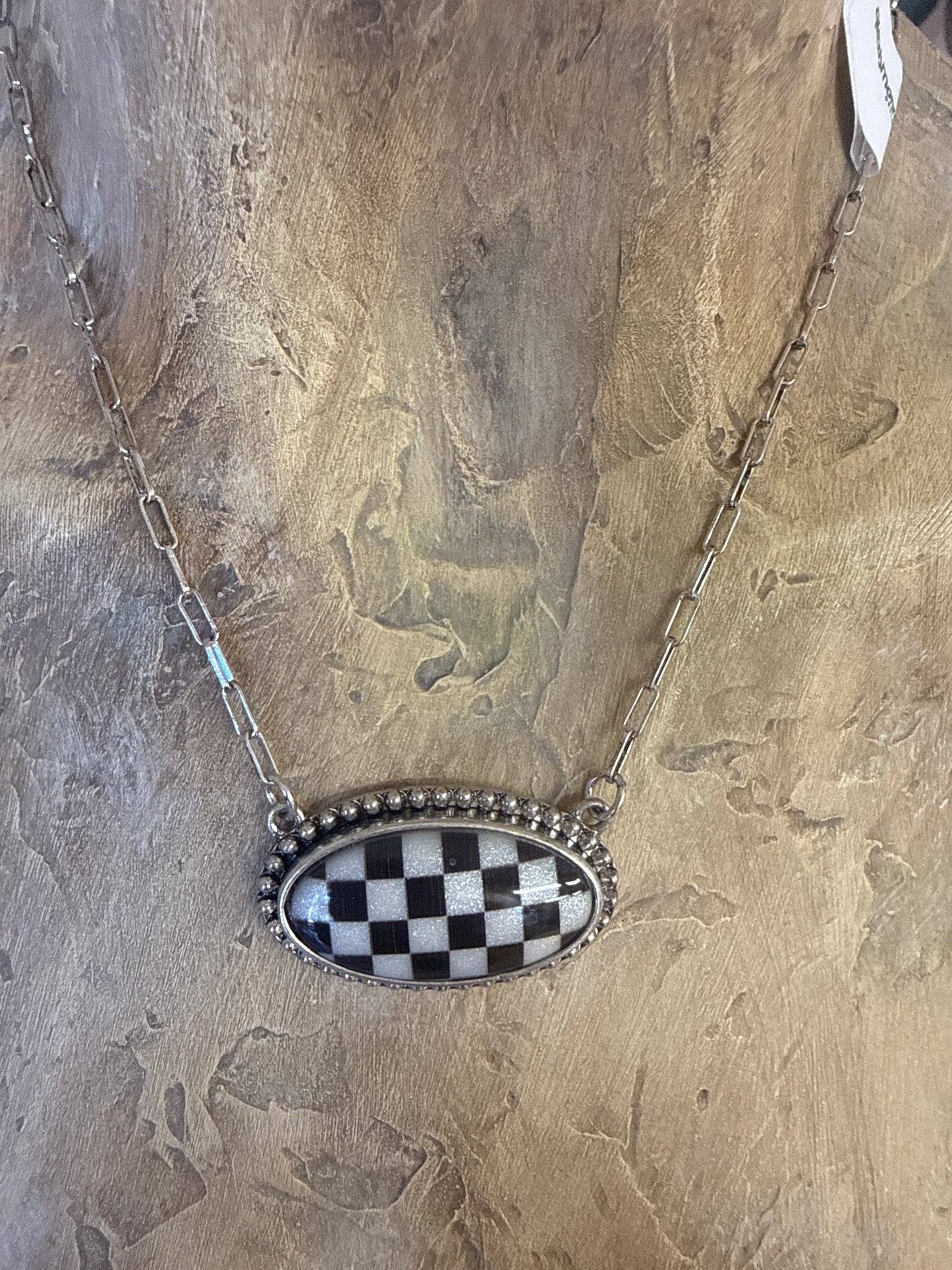Check Mate Oval Pendant