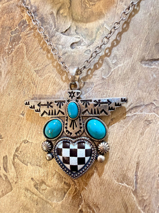 Checkered Thunderbird Necklace