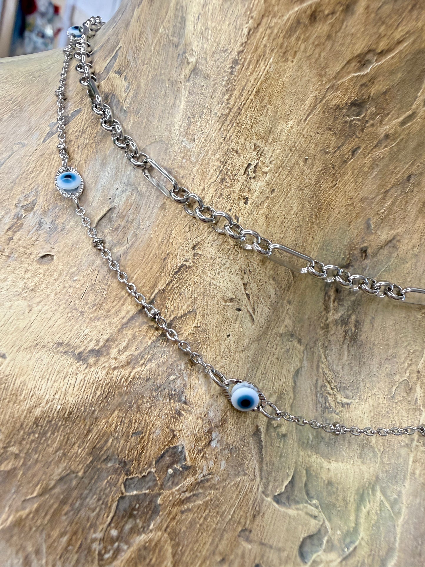 Dainty Evil Eye layered Necklace