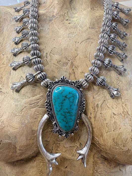 Boho Squash Blossom Statement Necklace