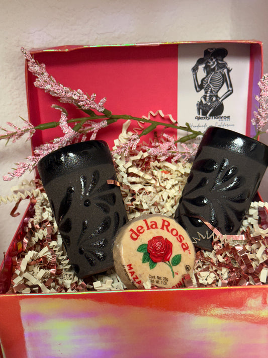 Matt Black Talavera Shot Glasses Set of 2