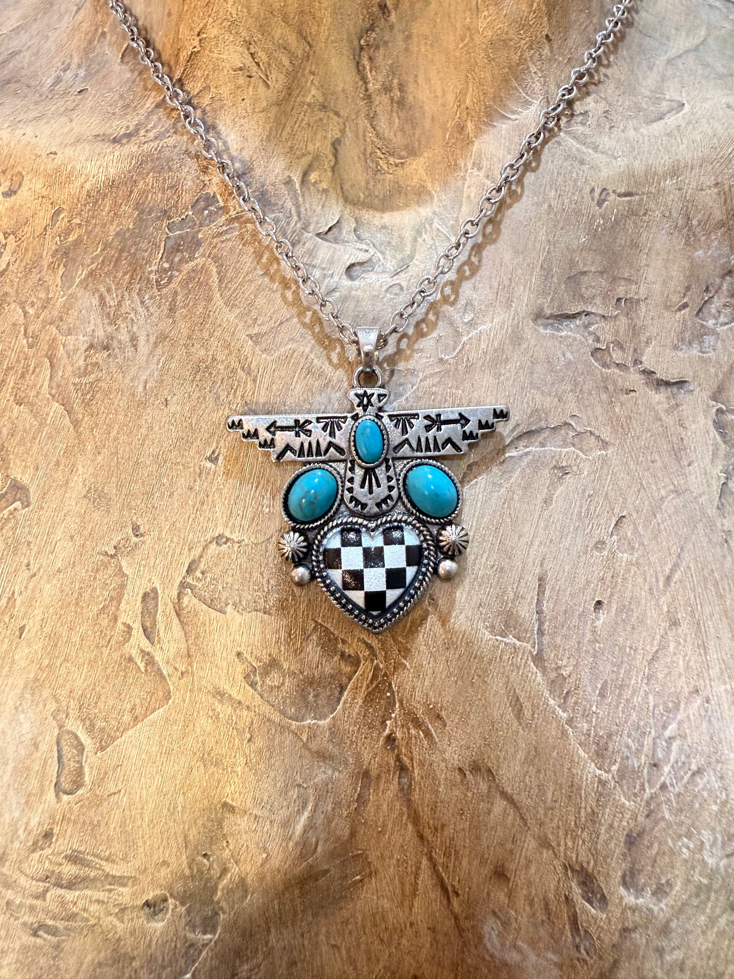 Checkered Thunderbird Necklace