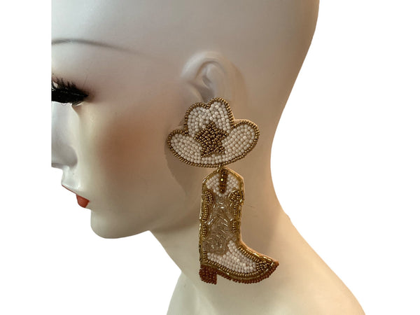 Beaded Cowgirl Hat & Boots - ALEXISMONROE DESIGNS