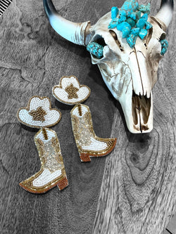 Beaded Cowgirl Hat & Boots - ALEXISMONROE DESIGNS