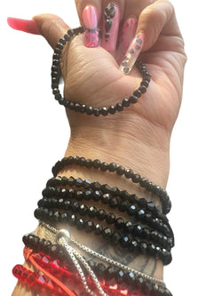 Black Dainty Glass Bead Bracelet - Boho Cowgirlz Boutique