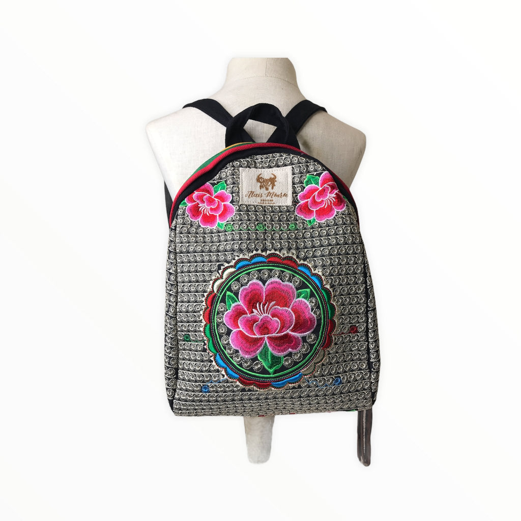 Mexican embroidered online backpack