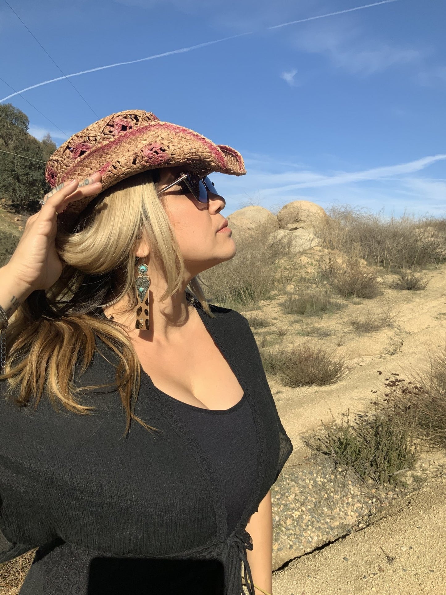 Cheetah Genuine Leather Earring ,Aztec Leather Earring, Leather Jewelry - Boho Cowgirlz Boutique