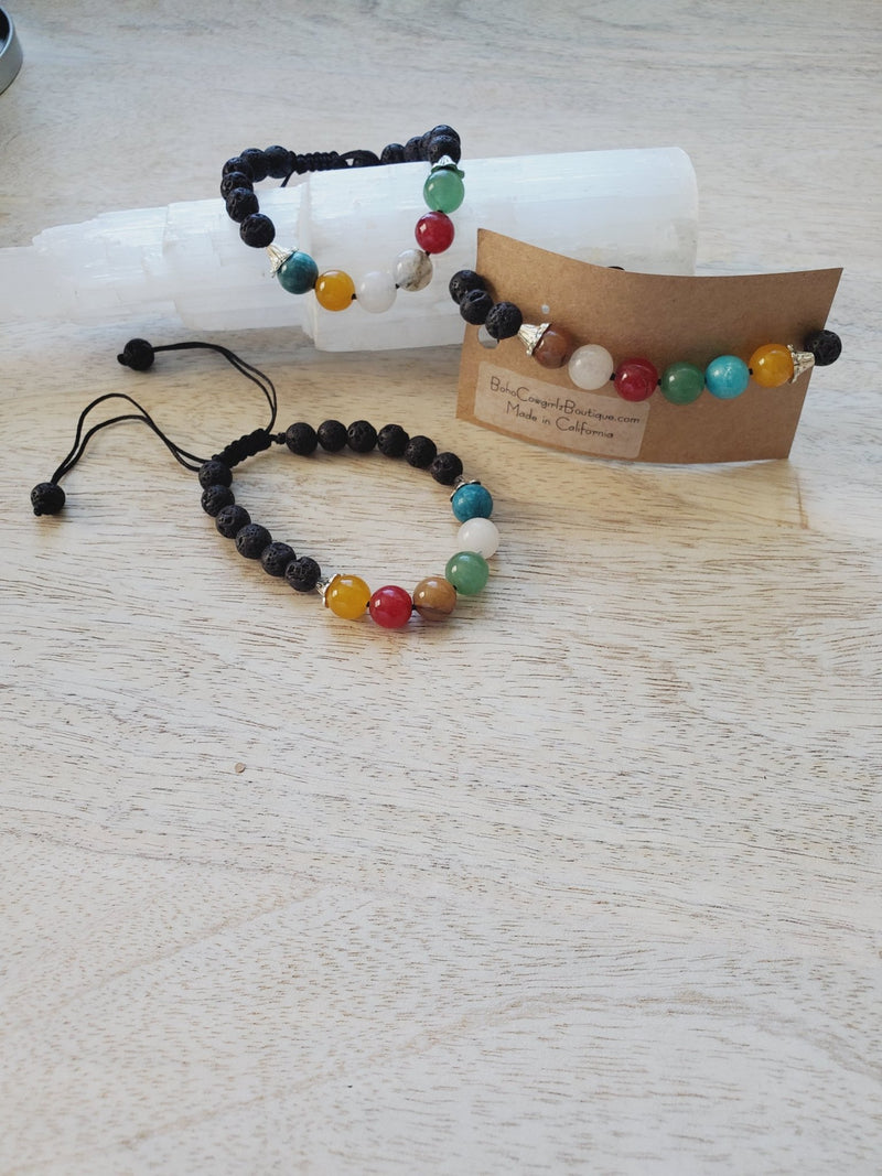 Crystal & Lava Bracelet - Boho Cowgirlz Boutique