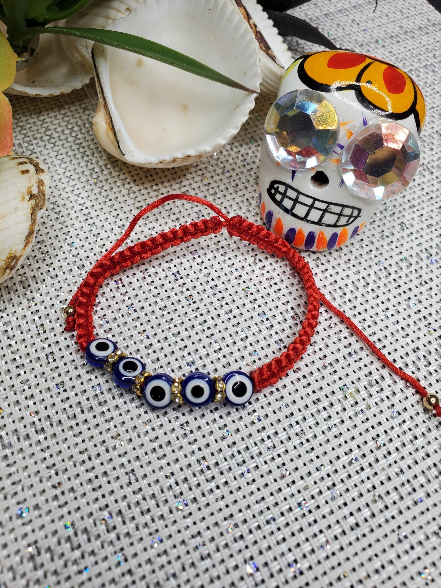 Evil Eye Bracelet Men or Woman Block Negative Energy Red String Macrame Adjustable Good luck Bracelet Evil Eye Protection - Boho Cowgirlz Boutique