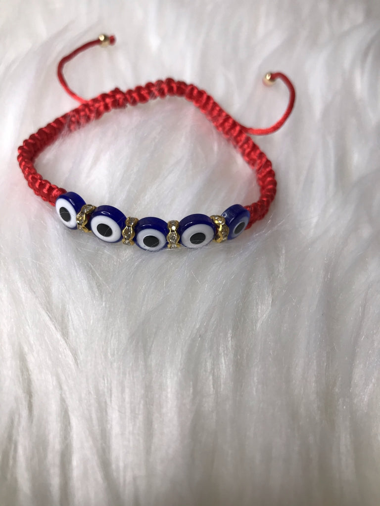 Evil Eye Protection Bracelet, White Blue Bead Bracelet, Blue Evil Eye Beads Blue