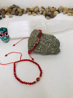 Glass Red Evil Eye String Bracelet Men or Woman Block Negative Energy Black String Macrame Adjustable Good luck Bracelet Evil Eye Protection - Boho Cowgirlz Boutique