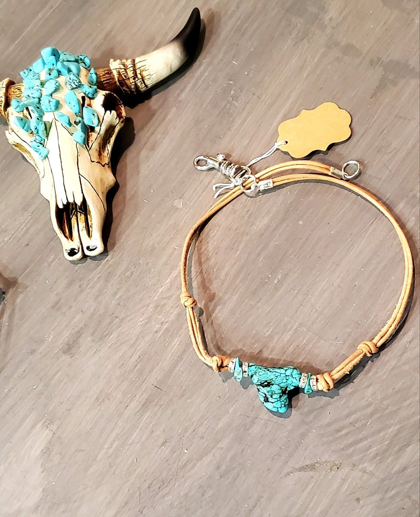 Gypsy Soul Turquoise Choker, Leather Choker, Leather Necklace, Turquoise Choker, Leather Jewelry - Boho Cowgirlz Boutique