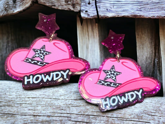 Howdy Star Cowgirl Hat Earring - ALEXISMONROE DESIGNS