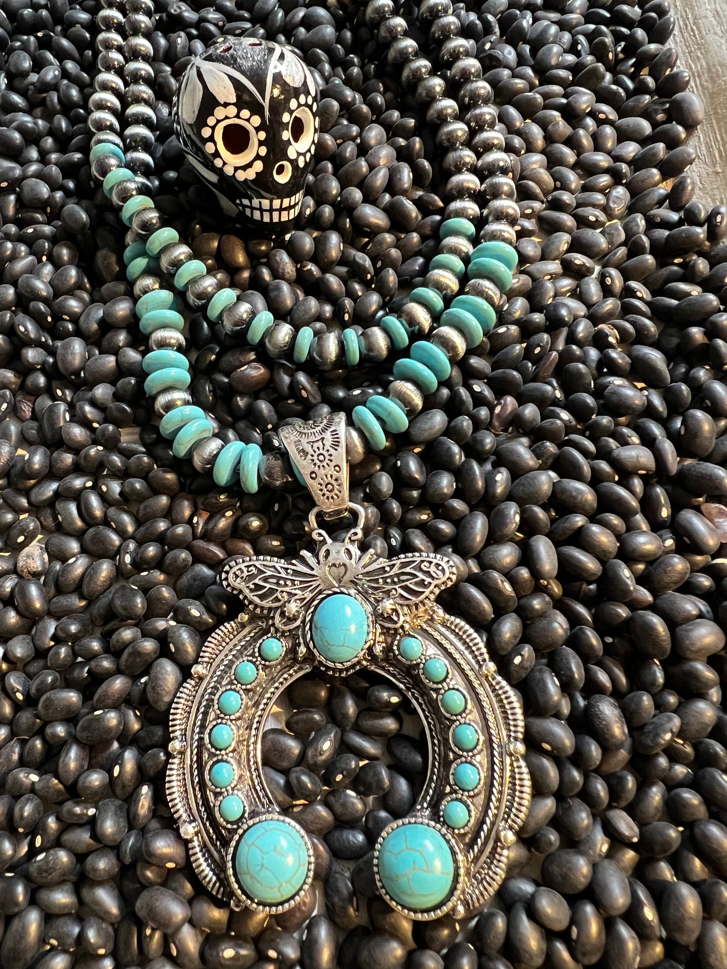 Squash Blossom Butterfly Necklace
