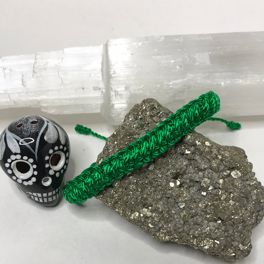 Green String Bracelet Man or Woman   Block Negative Energy   Green String Macramé Adjustable  Good luck Bracelet Evil Eye Protection