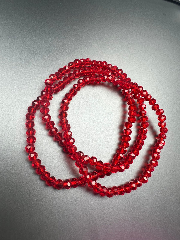 Glass Dainty Red Adjustable Bracelet