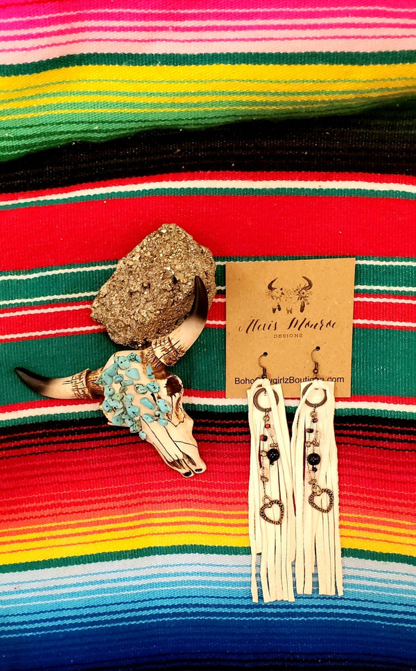 Leather Fringe Earring, Leather Earring, Boho Earring, Gypsy Love Earrings - Boho Cowgirlz Boutique